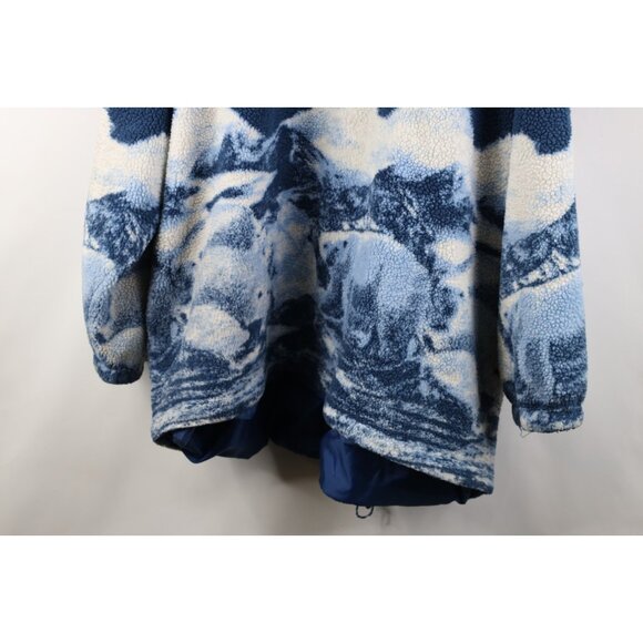 Vintage 90s Streetwear Womens 4XL Distressed Reversible Polar Bear Fleece Jacket - Picture 14 of 16